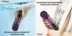 Pilă electrică pentru tălpi și călcâie StfTauc, cu aspirare integrată, 2 viteze și 3 capete, gri - imagine 3