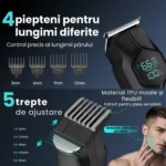 Aparat de tuns electric STF-34, lame din oțel inoxidabil, reîncărcare USB, IPX7 - imagine 10