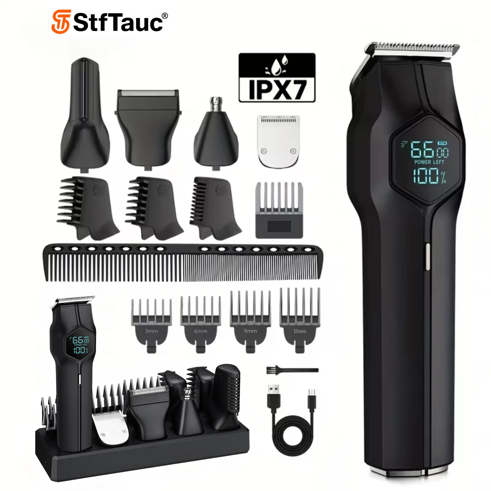 brquqws0uvz06oanh9av Aparat de tuns electric STF-34, lame din oțel inoxidabil, reîncărcare USB, IPX7 - imagine 1