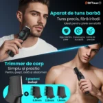 Aparat de tuns electric STF-34, lame din oțel inoxidabil, reîncărcare USB, IPX7 - imagine 4