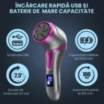 Pilă electrică pentru tălpi și călcâie StfTauc, cu aspirare integrată, 2 viteze și 3 capete, gri - imagine 11