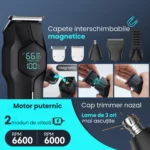 Aparat de tuns electric STF-34, lame din oțel inoxidabil, reîncărcare USB, IPX7 - imagine 7