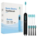 Periuță electrică sonică StfTauc, 8 capete, 5 moduri, afișaj, temporizator 2 minute, USB-C