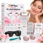 Epilator IPL StfTauc Luna Ice, răcire 4–10 °C, 9 niveluri și capete magnetice, roz