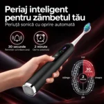 Periuță sonică cu 8 capete StfTauc EA370-2, neagră, 5 moduri, 3 intensități, afișaj LED, USB-C - imagine 2