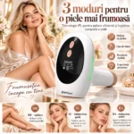 Epilator IPL StfTauc cu 8 niveluri, răcire 4–10 °C, alb-auriu - imagine 12