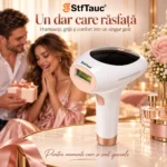Epilator IPL StfTauc cu 8 niveluri, răcire 4–10 °C, alb-auriu - imagine 14