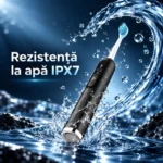 Periuță sonică cu 8 capete StfTauc EA370-2, neagră, 5 moduri, 3 intensități, afișaj LED, USB-C - imagine 8