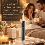 Periuță sonică cu 8 capete StfTauc EA370-2, neagră, 5 moduri, 3 intensități, afișaj LED, USB-C - imagine 10