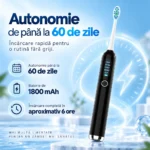 Periuță electrică sonică StfTauc, 8 capete, 5 moduri, afișaj, temporizator 2 minute, USB-C - imagine 6