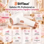 Epilator IPL StfTauc cu 8 niveluri, răcire 4–10 °C, alb-auriu - imagine 7