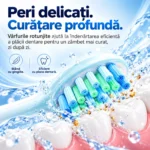 Periuță electrică sonică StfTauc, 8 capete, 5 moduri, afișaj, temporizator 2 minute, USB-C - imagine 5
