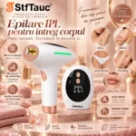 Epilator IPL StfTauc cu 8 niveluri, răcire 4–10 °C, alb-auriu - imagine 3
