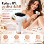 Epilator IPL StfTauc cu 8 niveluri, răcire 4–10 °C, alb-auriu - imagine 2