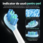Periuță sonică cu 8 capete StfTauc EA370-2, neagră, 5 moduri, 3 intensități, afișaj LED, USB-C - imagine 15